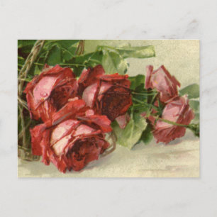 Cartes Pour Fêtes Annuelles Vintage Valentine's Day, Crimson Red Roses