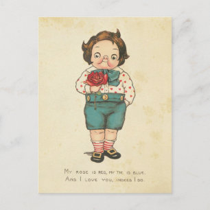 Cartes Pour Fêtes Annuelles Vintage Valentine's Day Funny Boy Love Message