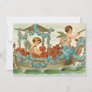 Cartes Pour Fêtes Annuelles vintage valentines jour coeur mignon chérubins cup