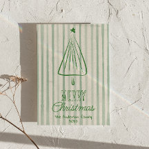Vintage vert main dessinée arbre de Noël non photo