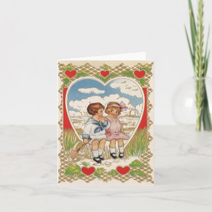 Cartes Pour Fêtes Annuelles Vintage Victorian Valentines Day Enfants dans le c