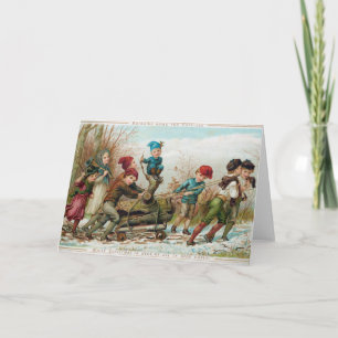 Cartes Pour Fêtes Annuelles Vintage Victorien Enfants de Noël