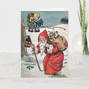 Cartes Pour Fêtes Annuelles Vintage Vieux Père Noël