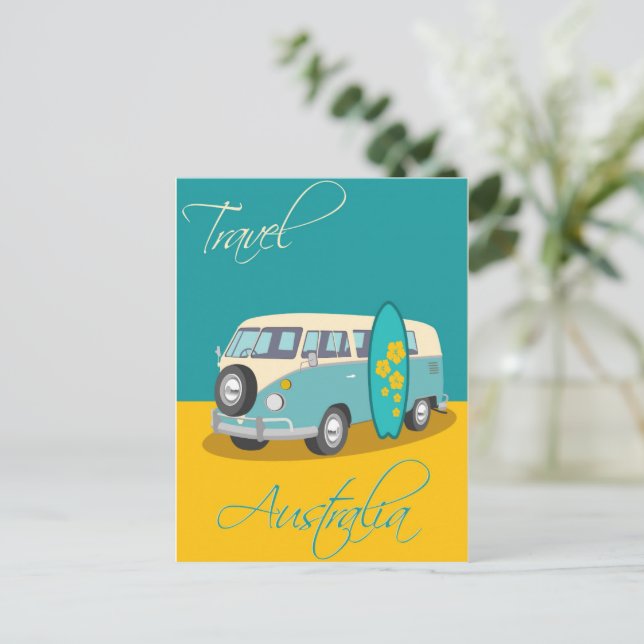 Cartes Pour Fêtes Annuelles Vintage voyage australien (Debout devant)