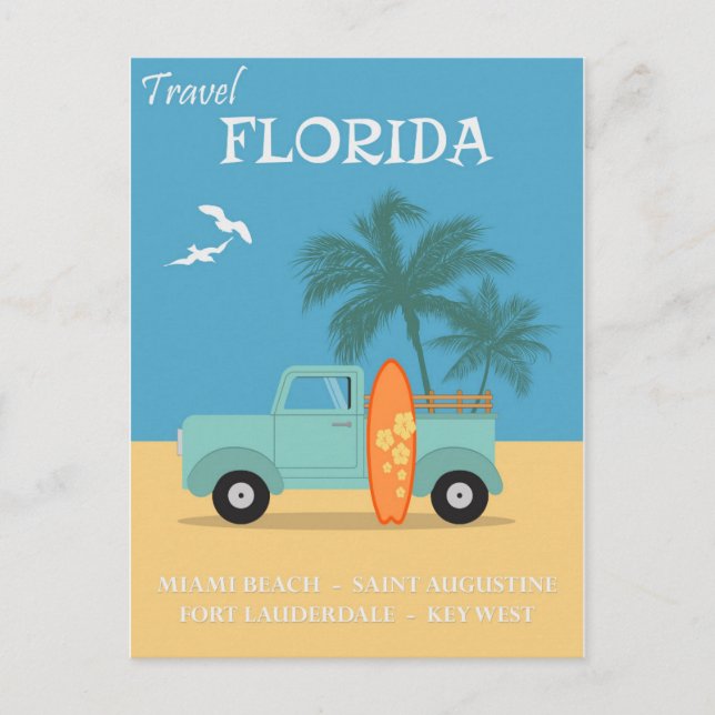 Cartes Pour Fêtes Annuelles Vintage voyage de Floride (Devant)