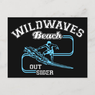 Cartes Pour Fêtes Annuelles Vintage Wild Waves Beach Surf extérieur
