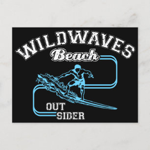 Cartes Pour Fêtes Annuelles Vintage Wild Waves Beach Surf extérieur