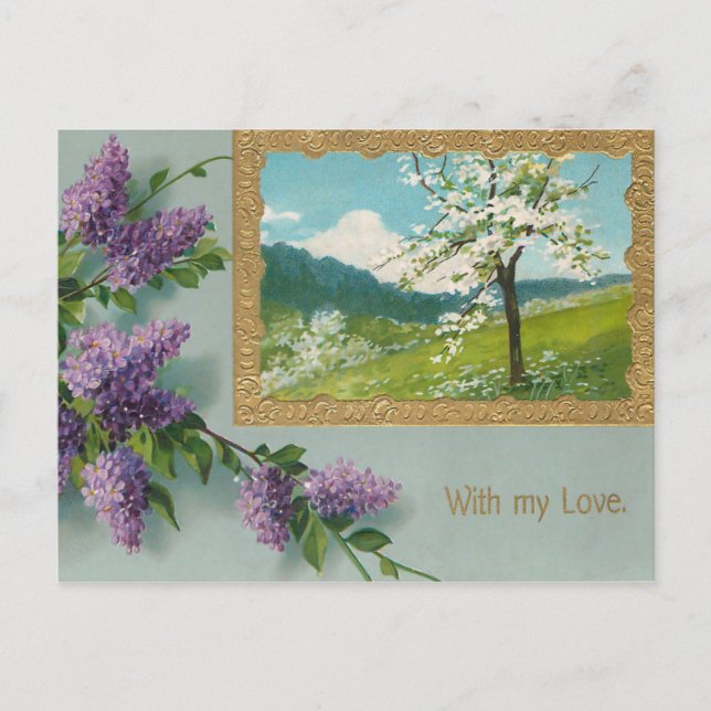 Cartes Pour Fêtes Annuelles Vintage Wisteria Valentine (Devant)