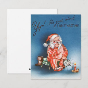 Cartes Pour Fêtes Annuelles Vintage Yep Presque Noël Time Père Noël