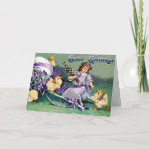 Cartes Pour Fêtes Annuelles Vintages poulets de Pâques