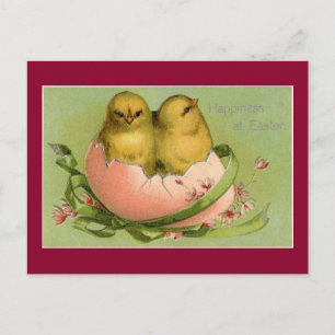 Cartes Pour Fêtes Annuelles Vintages poussins de Pâques