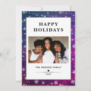 Cartes Pour Fêtes Annuelles Violet rose Russe Flocon de neige en bois de Noël 