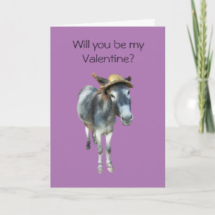Cartes Pour Fêtes Annuelles Violette l'âne dans le chapeau de paille avec des