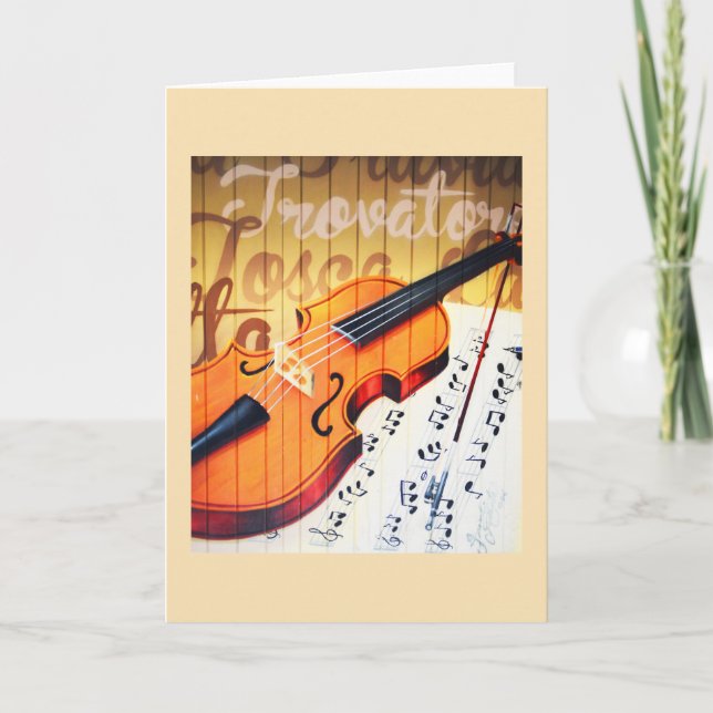 Cartes Pour Fêtes Annuelles Violon (Devant)