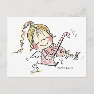 Cartes Pour Fêtes Annuelles Violoneur de Noël CH-008
