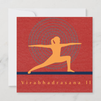 Cartes Pour Fêtes Annuelles Virabhadrasana II Art Card