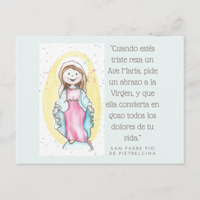 Cartes Pour Fêtes Annuelles Virgen María (Devant)