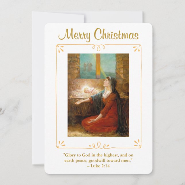 Cartes Pour Fêtes Annuelles Virgin Mary and Baby Jesus Religious Christmas  (Devant)