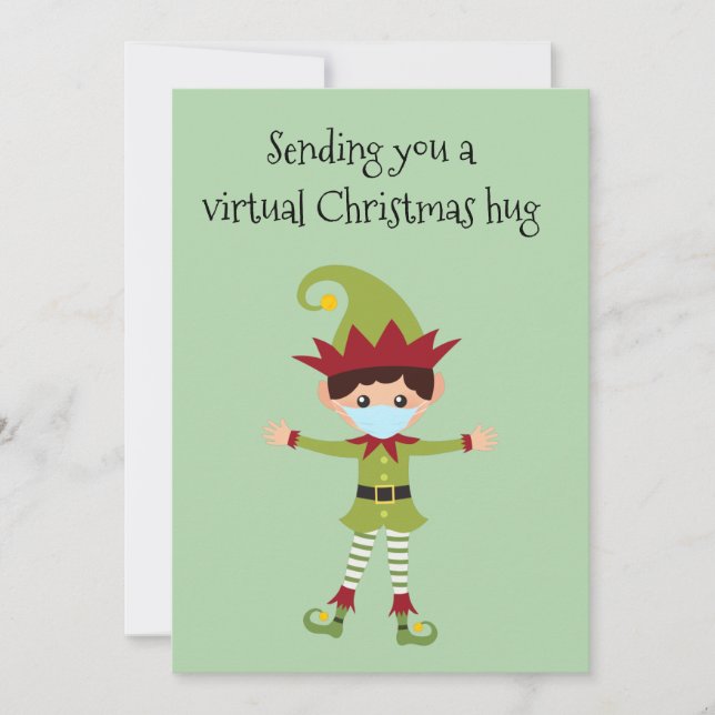 Cartes Pour Fêtes Annuelles Virtual Christmas Hug Elf 2020 (Devant)