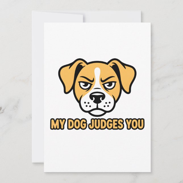 Cartes Pour Fêtes Annuelles Visage de Chien Judicieux Citation Drôle Sarcastiq (Devant)