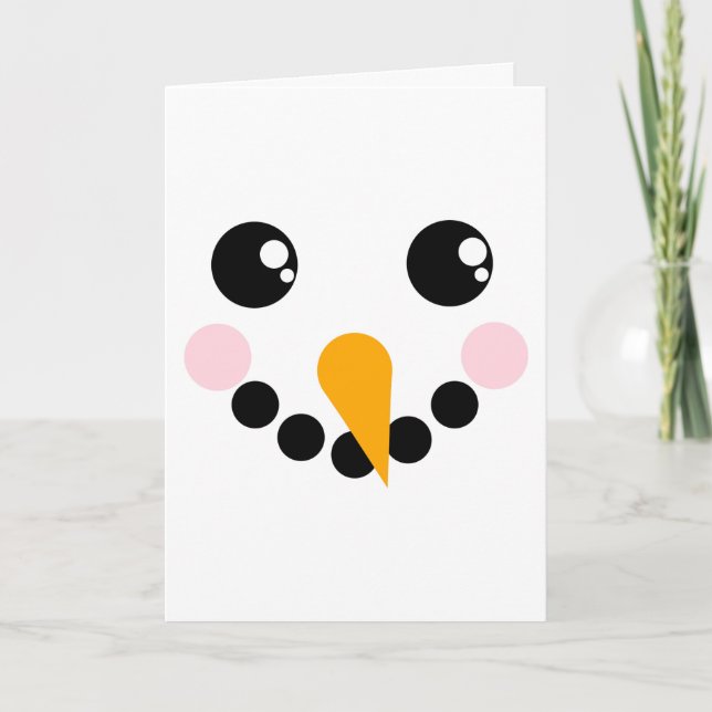 Cartes Pour Fêtes Annuelles Visage de neige (Devant)