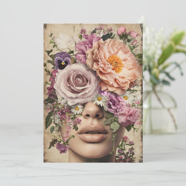 Cartes Pour Fêtes Annuelles Vision florissante (Debout devant)