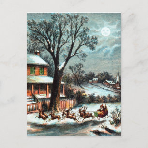 Cartes Pour Fêtes Annuelles Visite de Noël vintage Saint Nicolas