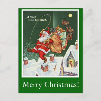 Cartes Pour Fêtes Annuelles Visite vintage de St. Nick