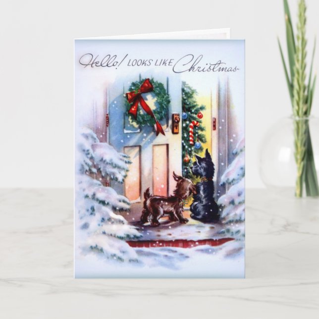 Cartes Pour Fêtes Annuelles Visiteurs de Noël (Devant)