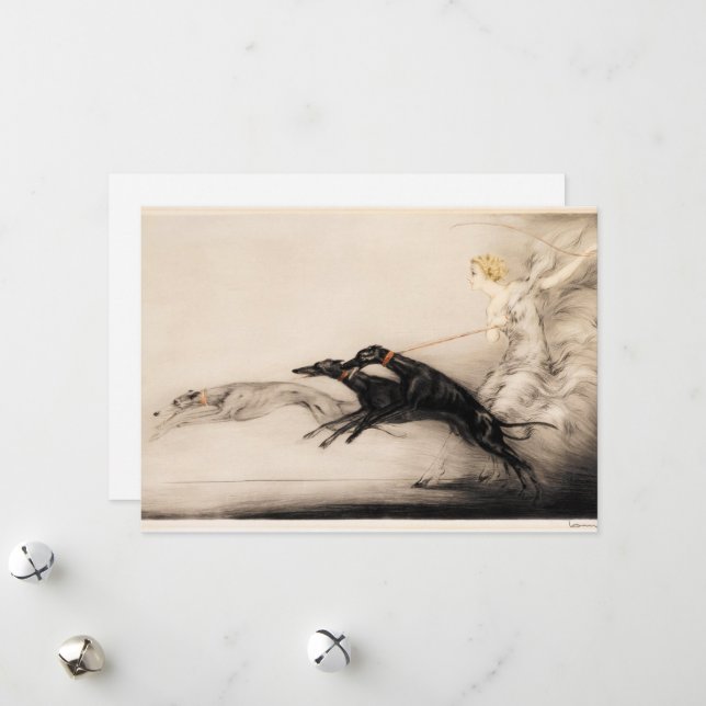 Cartes Pour Fêtes Annuelles Vitesse II, Vitesse, 1933 par Louis Icart (Devant/Arrière en situation)