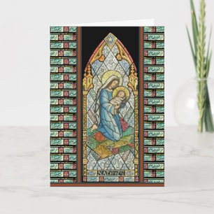 Cartes Pour Fêtes Annuelles Vitraux de Noël Jésus Vierge Marie Religieux