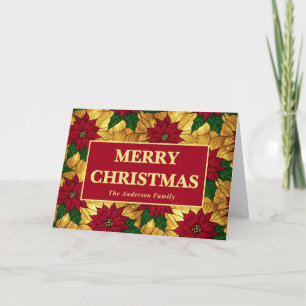 Cartes Pour Fêtes Annuelles Vitraux Poinsettia Joyeux Noël