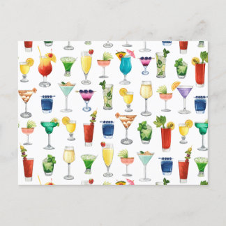 Cartes Pour Fêtes Annuelles Vivid Watercolor Cocktail Motif Sac fourre-tout