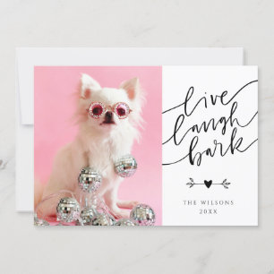 Cartes Pour Fêtes Annuelles Vivre Rire Aboyer Photo de Noël 2 pour animaux d