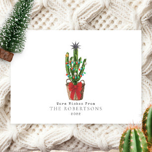 Cartes Pour Fêtes Annuelles Vœux chaleureux Cactus Noël