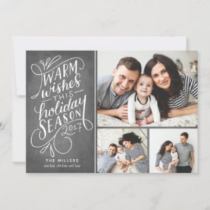Cartes Pour Fêtes Annuelles Voeux Chaleureux Cette Main De Fête Lettré 3-Photo