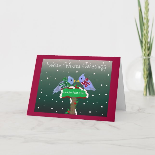 Cartes Pour Fêtes Annuelles Vœux chaleureux d'hiver (Devant)