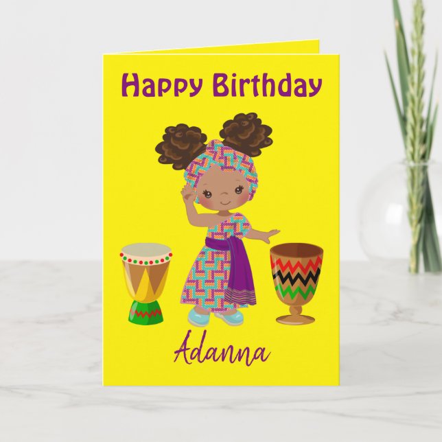 Cartes Pour Fêtes Annuelles Voeux d'anniversaire fille africaine (Devant)