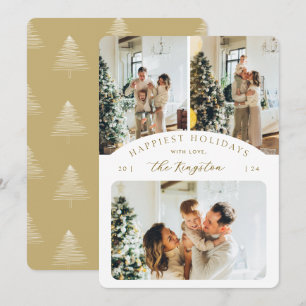 Cartes Pour Fêtes Annuelles Vœux de fêtes les plus joyeux   Élégant Or 3 Photo