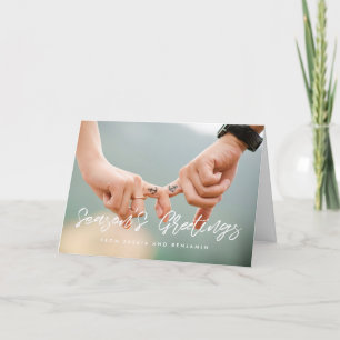 Cartes Pour Fêtes Annuelles Vœux de fin d'année en police blanche moderne