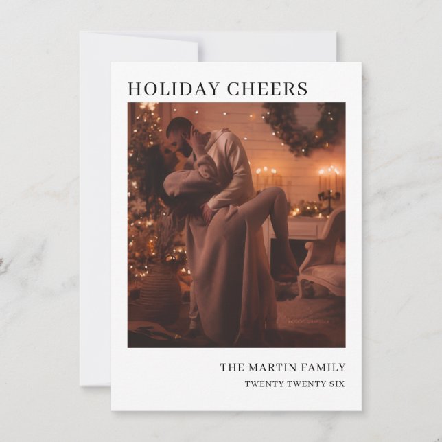 Cartes Pour Fêtes Annuelles Vœux de fin d'année minimaux Photo de vacances Car (Devant)