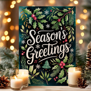 Cartes Pour Fêtes Annuelles Vœux de fin d'année - Noël à l'aquarelle festive