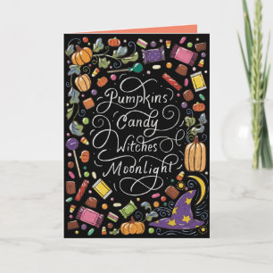 Cartes Pour Fêtes Annuelles Vœux de Halloween écrits à la main
