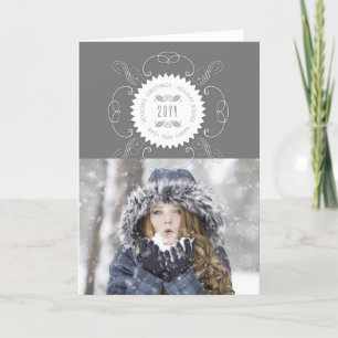 Cartes Pour Fêtes Annuelles Vœux de la saison Bonne Année Photo de Phoque
