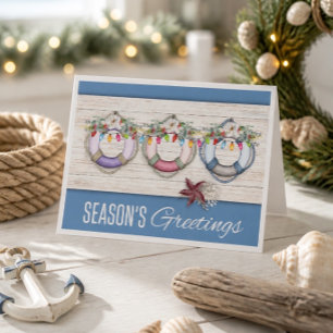 Cartes Pour Fêtes Annuelles Vœux de la saison (Bouées de sauvetage) Noël Hol