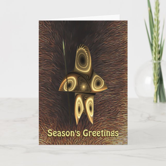 Cartes Pour Fêtes Annuelles Vœux de la saison - Chasseur Inuit Fractal (Devant)