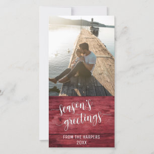 Cartes Pour Fêtes Annuelles Vœux de la saison Écriture moderne Bois rustique r