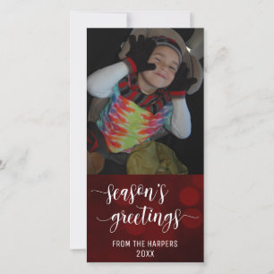 Cartes Pour Fêtes Annuelles Vœux de la saison Écriture moderne, Lumières bokeh