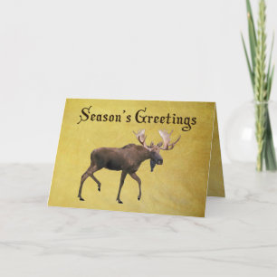 Cartes Pour Fêtes Annuelles Vœux de la saison - Orignal mâle