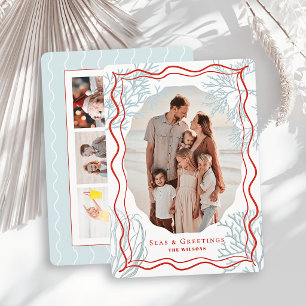 Cartes Pour Fêtes Annuelles Vœux de mer Corail 4 Photo Noël